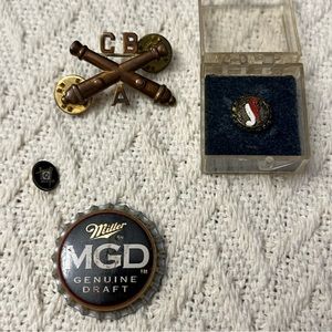 MGD Miller Beer Bottle Cap Pin Rare 1989s Vintage BUNDLE